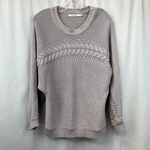 Harper Lane Womens Light Lavender Long Sleeve Crew Neck Pullover Sweater Large